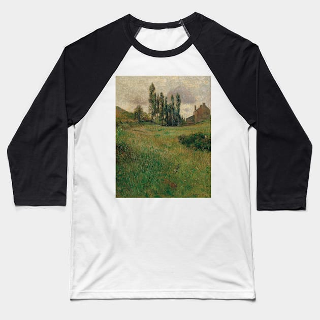 Dogs Running in a Meadow by Paul Gauguin Baseball T-Shirt by Classic Art Stall